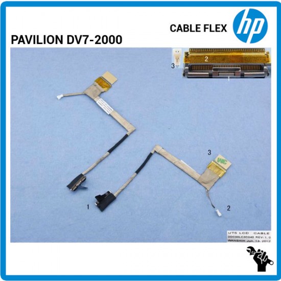 CABLE FLEX DE PANTALLA HP PAVILION DV7 DV7-2000 DV7-3000 SERIES | DD0UT5LC000 509407-001 HP 00936