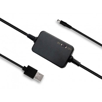 CONVERSOR 5V USB A 9V/12V 5.5mmx2.1mm | SWITCH MANUAL
