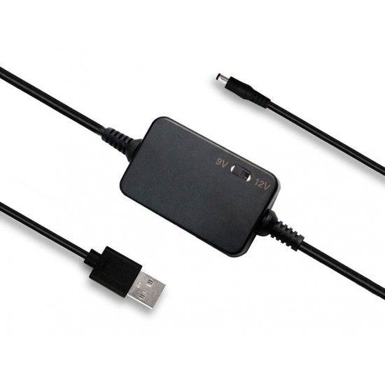CONVERSOR 5V USB A 9V/12V 5.5mmx2.1mm | SWITCH MANUAL OEM 06194