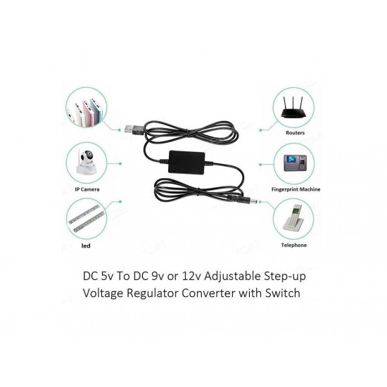 CONVERSOR 5V USB A 12V 5.5mmx2.1mm OEM 06190