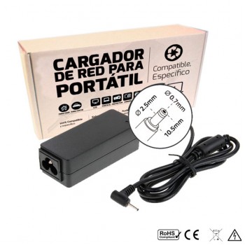 CARGADOR ASUS COMPATIBLE | 19V / 2.1A | 2.5 x 0.7mm | 40W