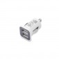 MINI CARGADOR COCHE USB DUAL | 2100mAh | BLANCO IDUSD 03972