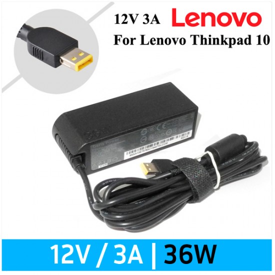 CARGADOR LENOVO ORIGINAL | 12V / 3A | CONECTOR SQUARE 7.5 x 1.0mm | 36W LENOVO 07425
