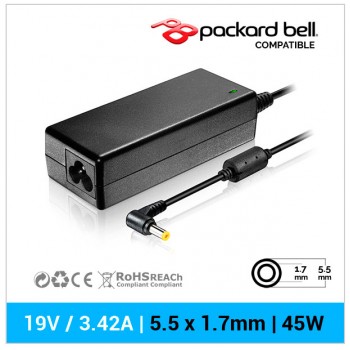 CARGADOR PACKARD BELL COMPATIBLE | 19V / 3.42A | 5.5 x 1.7mm