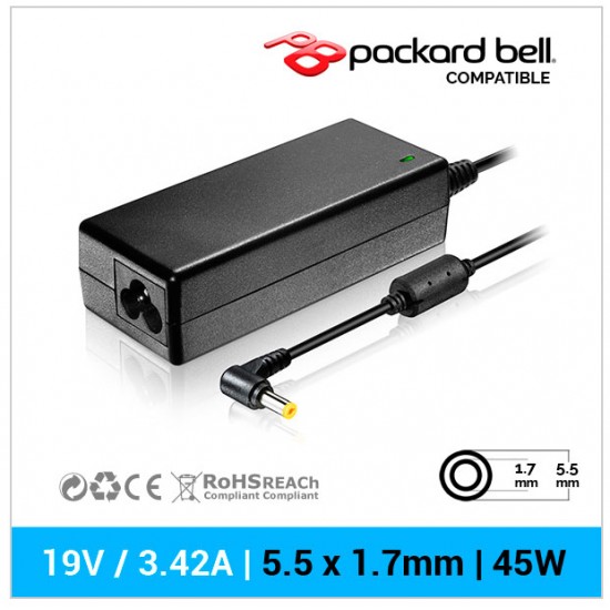 CARGADOR PACKARD BELL COMPATIBLE | 19V / 4.74A | 5.5 x 1.7mm | 90W PACKARD BELL 00031C