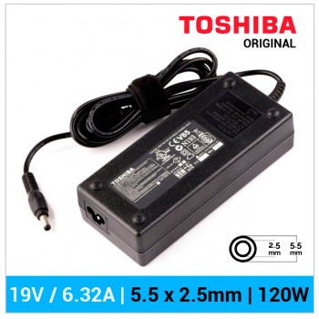 CARGADOR TOSHIBA ORIGINAL | 19V / 6.32A | 5.5 x 2.5mm | 120W