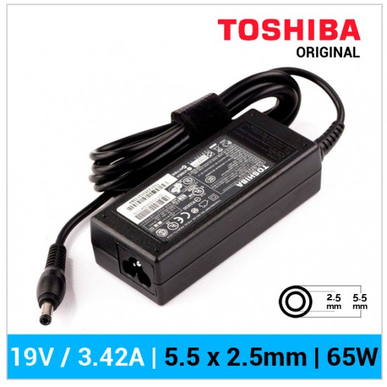 CARGADOR TOSHIBA ORIGINAL | 19V / 3.42A | 5.5 x 2.5mm TOSHIBA 02175