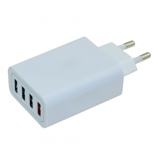 CARGADOR 4 PUERTOS 5V / 5.0A | 4 x USB 2.4A 25W OEM 07747