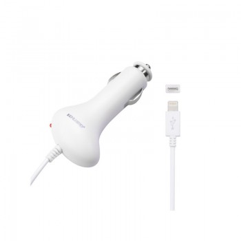 CARGADOR LIGHTNING IPHONE 5/6 COCHE | BLANCO