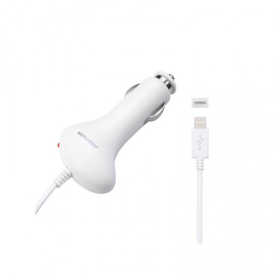 CARGADOR LIGHTNING IPHONE 5/6 COCHE | BLANCO IDUSD 03965