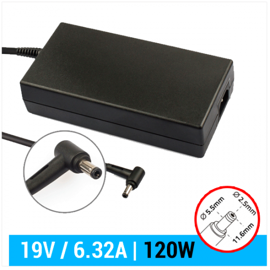 CARGADOR LENOVO COMPATIBLE | 19V / 6.32A | 5.5 x 2.5mm | 120W LENOVO CAR821C