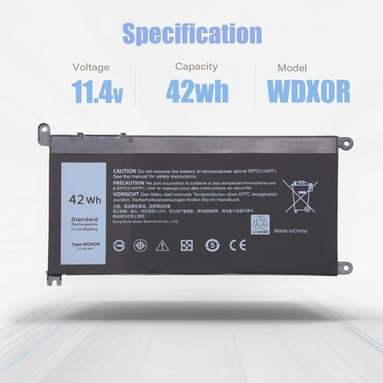 BATERIA DELL INSPIRON 15 5565 5567 5568 5578 13 5368 5378 7368 7378 SERIES | 0WDX0R WDX0R 11.4V · 3400MAH