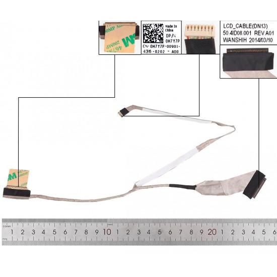 CABLE DE PANTALLA DELL VOSTRO V13 3350 V3350 LATITUDE 3350 SERIES | 50.4ID08.001 0H7Y7P DELL 13664