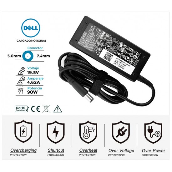CARGADOR DELL 90W ORIGINAL | 19.5V / 4.62A | 7.4 x 5.0mm