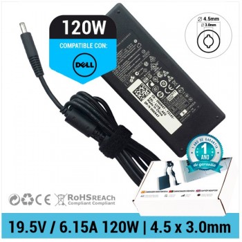 CARGADOR DELL COMPATIBLE | 19.5V / 6.15A | 4.5 x 3.0mm | 120W