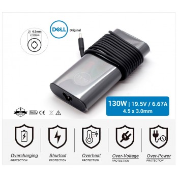 CARGADOR DELL 130W ORIGINAL · 19.5V / 6.67A · 4.5 x 3.0mm