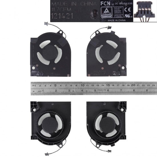 PAR DE VENTILADORES CPU + GPU DELL G15 5520 GTX 3070 SERIES