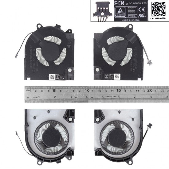 PAR DE VENTILADORES CPU + GPU DELL G15 5510 5511 5515 RTX3050 RTX3060 RTX3070 GTX1650 SERIES | CN-0203MH