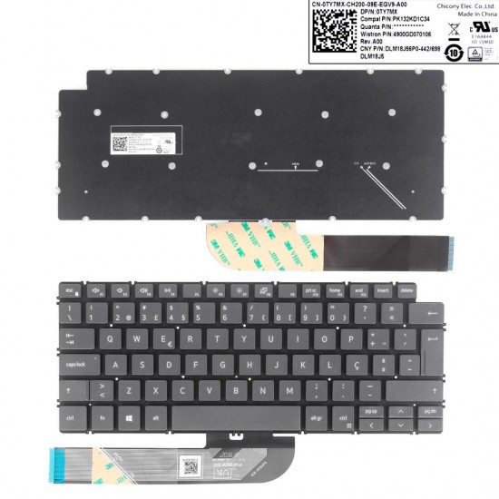 TECLADO PORTUGUES DELL INSPIRON 13-5390 5391 7391 14-5490 5491 7491 5498 7490 5493 SERIES SIN FRAME | 0TY7MX