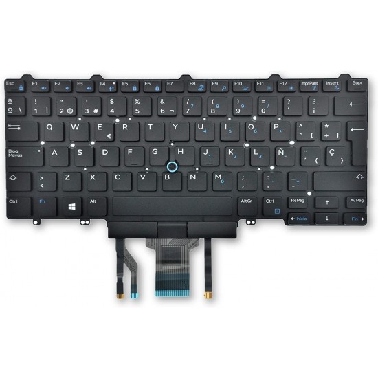 TECLADO ESPAÑOL PORTATIL DELL LATITUDE E5450 E5470 E7450 E7470 7480 7490 5480 5488 SERIES RETROILUMINADO CON POINTSTICK | G30V9 0G30V9