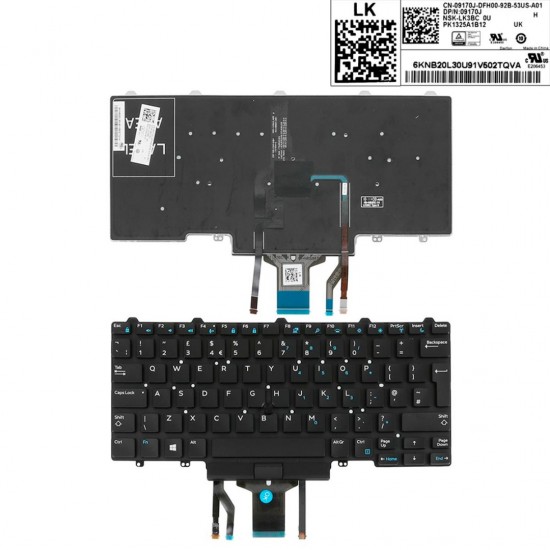TECLADO DELL LATITUDE 5490 7490 SERIES RETROILUMINADO CON POINTSTICK | 9170J 09170J DELL 11666