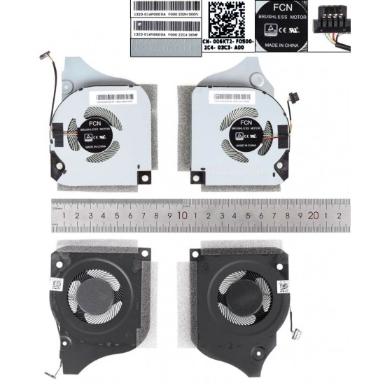 PAR DE VENTILADORES CPU + GPU DELL G7 7790 G5-5590 7590 P82F SERIES | 063NYM 63NYM 0C04TH DELL 34242