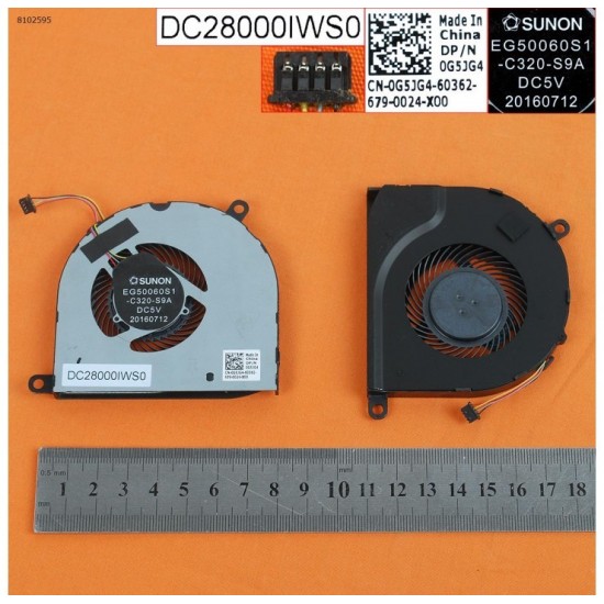 VENTILADOR CPU DELL LATITUDE 14 5000 5480 SERIES | EG50060S1-C320-S9A DC28000IWS0 0G5JG4 DELL 08135