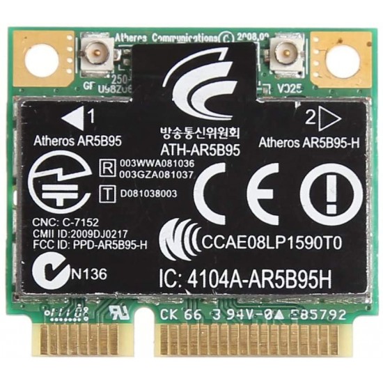 TARJETA ATHEROS AR5B95 WIRELESS WIFI WLAN CARD FOR HP G42 CQ42 G62 CQ62 PAVILION DV7 SERIES | 605560-005 ATHEROS QUALCOMM 10910