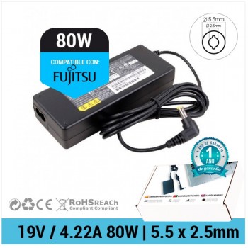 CARGADOR FUJITSU COMPATIBLE | 19V / 4.22A | 5.5 x 2.5mm  | 80W
