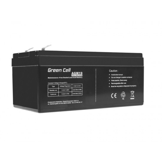 BATERIA GREEN CELL AGM 12V / 3.3A | AGM19 GREEN CELL 10176