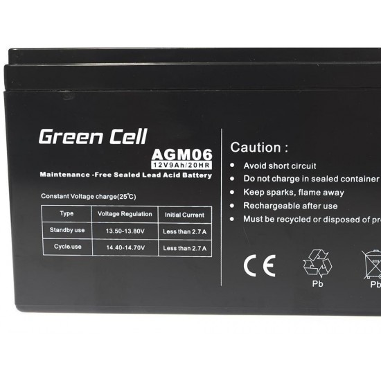 BATERIA GREEN CELL AGM 12V / 9A | AGM06 GREEN CELL 10008
