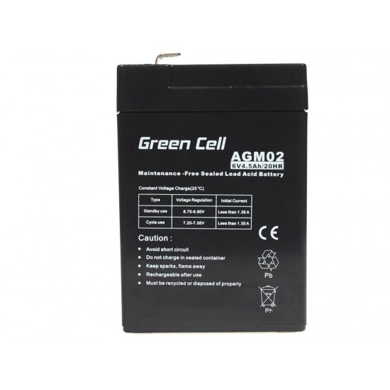 BATERIA GREEN CELL AGM 6V / 4.5A | AGM02 GREEN CELL 10162