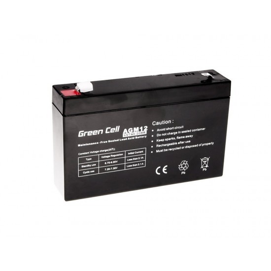 BATERIA GREEN CELL AGM 6V / 7A | AGM12 GREEN CELL 10174