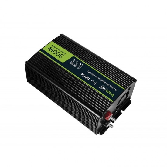 INVERSOR DE CORRIENTE PARA COCHE GREEN CELL DC24V-AC230V 600W PURE SINE WAVW | INV14 GREEN CELL 10064