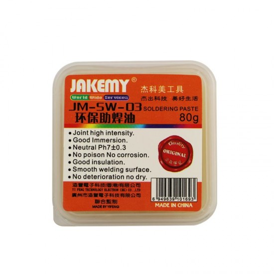 FLUX PASTA PARA SOLDADURA 80GR | JAKEMY JM-SW-03 JAKEMY 03674
