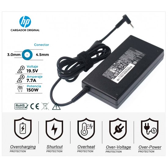 CARGADOR HP 150W ORIGINAL | 19.5V / 7.7A | 4.5 x 3.0mm