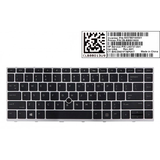 TECLADO INGLÉS HP PROBOOK 430 G5 440 G5 445 G5 SERIES CON MARCO GRIS CON RETROILUMINACION Y POINT STICK HP 32065