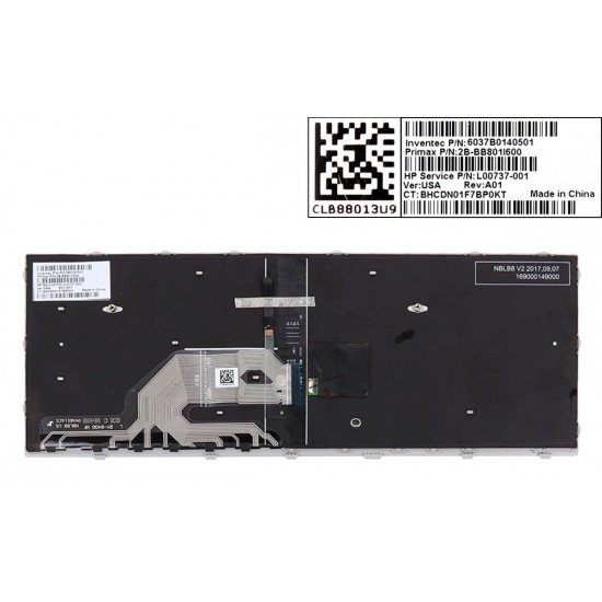 TECLADO INGLÉS HP PROBOOK 430 G5 440 G5 445 G5 SERIES CON MARCO GRIS CON RETROILUMINACION Y POINT STICK HP 32065
