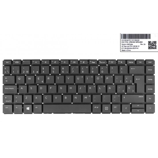 TECLADO ESPAÑOL PORTATIL HP PROBOOK 440 G5 445 G6 440 G7 445 G7 SERIES · RETROILUMINADO