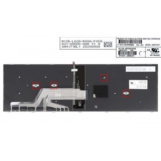 TECLADO ESPAÑOL HP PROBOOK 450 G5 455 G5 470 G5 650 G4 650 G5 SERIES CON MARCO GRIS HP 08022