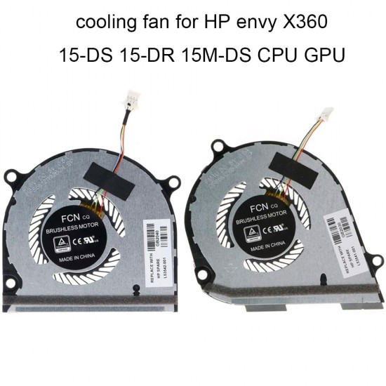 PAR DE VENTILADORES CPU+GPU HP ENVY X360 15-DS 15-DR 15M-DS SERIES | L53542-001 L53541-001 HP 31906