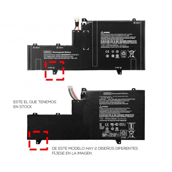 BATERIA HP ELITEBOOK X360 1030 G2 SERIES | 863167-1B1 863280-855 HSN-I04C HSTNN-IB70 HSTNN-IB7 OM03XL HP 11142