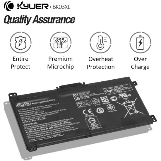 BATERIA HP PAVILION X360 14-BA000 14-BA100 SERIES | BK03XL BK03041XL HSTNN-LB7S HSTNN-UB7G TPN-W125 916366-421 916366-541 916811-855 916812-855 HP 11436