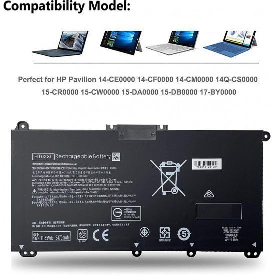 BATERIA HP COMPATIBLE PAVILION 14 15 HP 250 255 G7 SERIES | HT03041XL HT03XL L11421-1C1 L11119-855