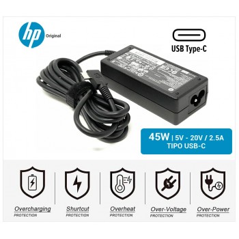 CARGADOR HP ORIGINAL 45W USB-C | 5V/2A 12V/3A 15V/3A