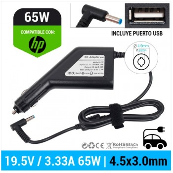 CARGADOR DE COCHE HP | 19.5V / 3.33A | 4.5 x 3.0mm | 65W