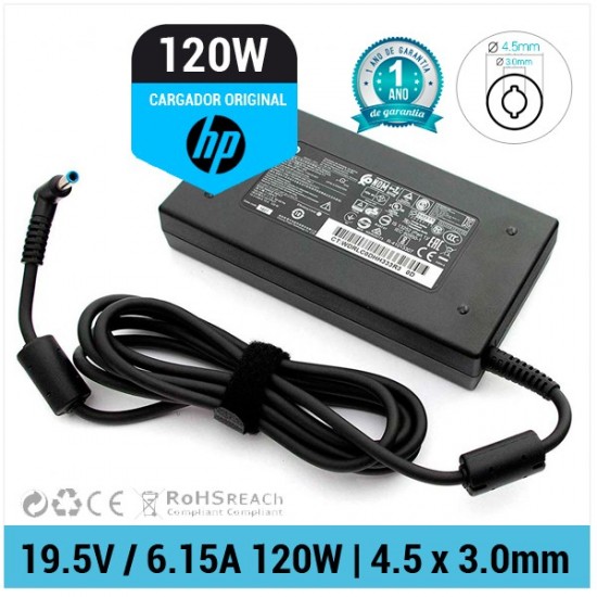 CARGADOR HP ORIGINAL | 19.5V / 6.15A | 4.5 x 3.0mm | 120W HP 10194