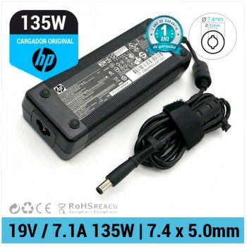 CARGADOR HP ORIGINAL | 19V / 7.1A | 7.4 x 5.0mm | 135W
