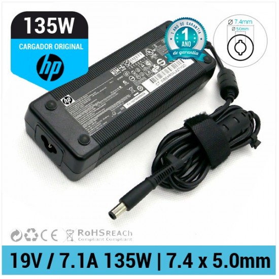 CARGADOR HP ORIGINAL | 19V / 7.1A | 7.4 x 5.0mm | 135W HP 04340