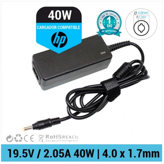 CARGADOR HP COMPATIBLE | 19.5V / 2.05A | 4.0 x 1.7mm | 40W HP 01814M
